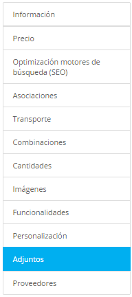 Adjuntar archivos Prestashop 4